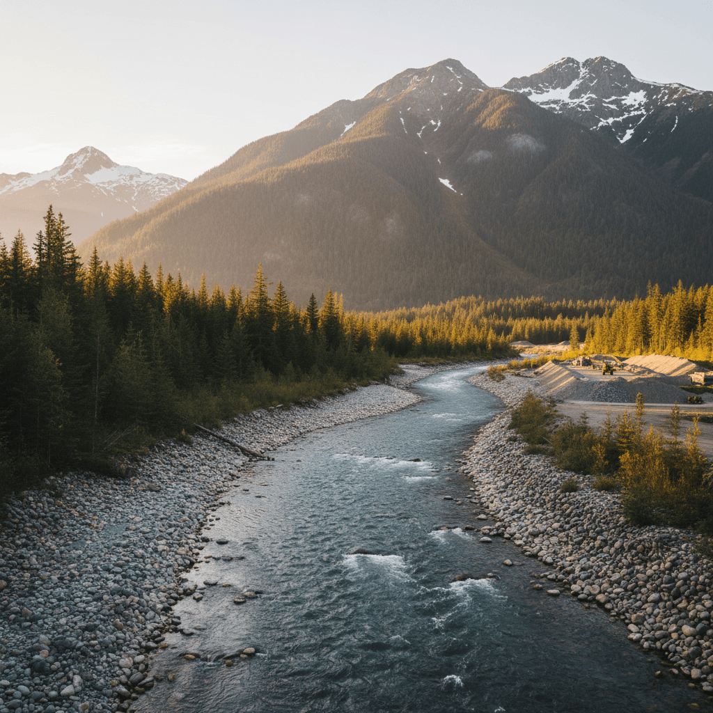 Sustainable river-run aggregate extraction from Bear River, Stewart